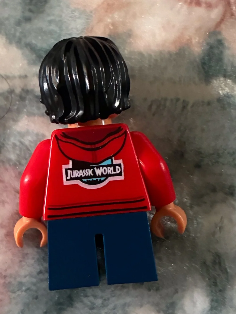 Lego Minifigure with Red Hoodie and Blue Legs